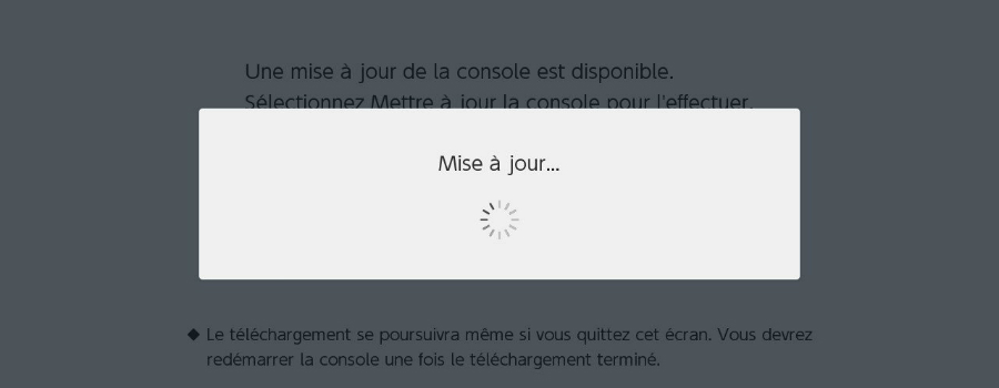 Mise à jour Nintendo Switch