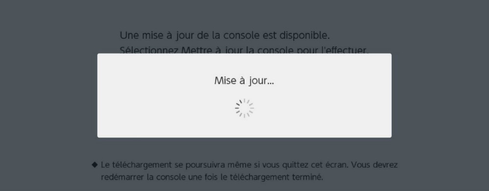 Mise à jour Nintendo Switch