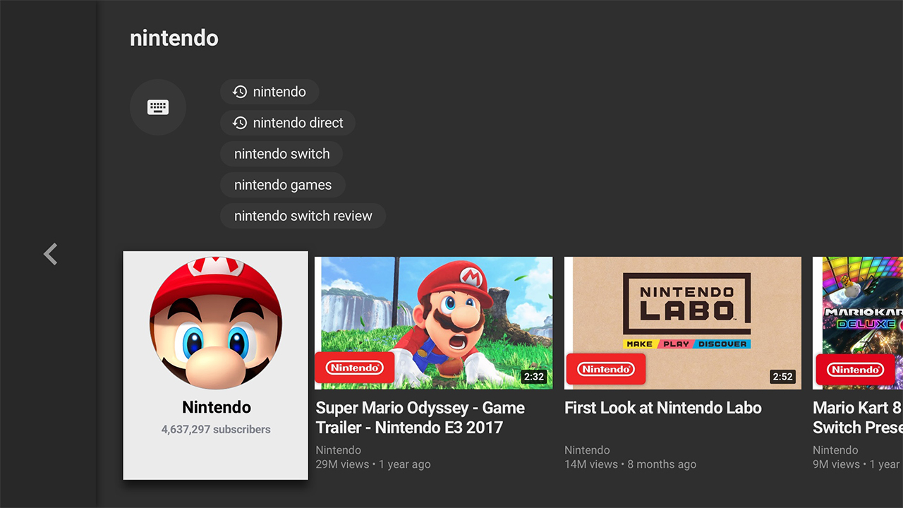 YouTube sur Nintendo Switch