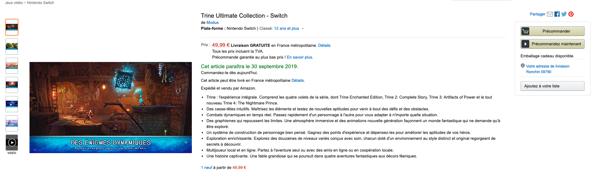 Trine Ultimate Collection Nintendo Switch
