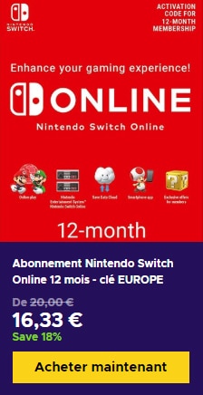 Nintendo Switch Online abonnement pas cher