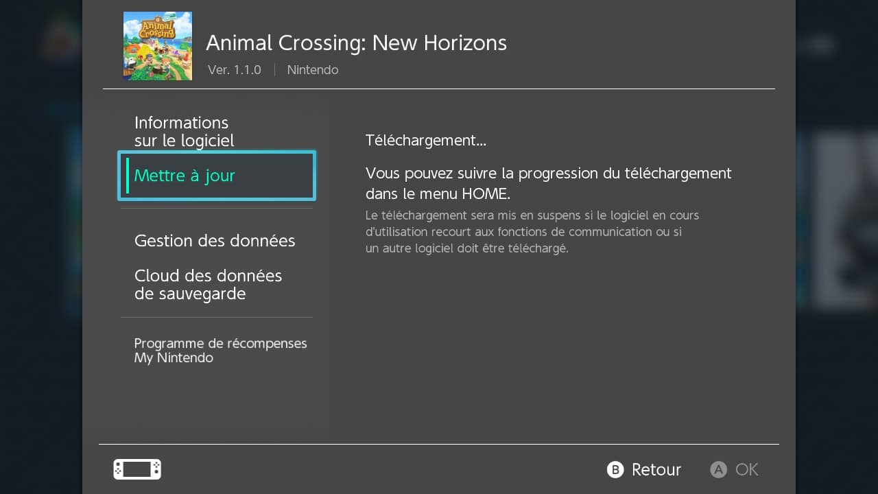 Comment faire la mise à jour d'un jeu Nintendo Switch
