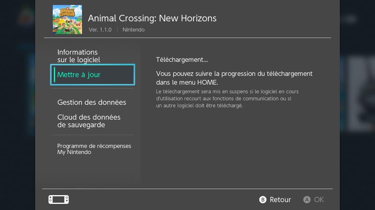 Comment faire la mise à jour d'un jeu Nintendo Switch