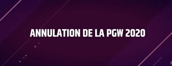 Annulation Paris Games Week 2020