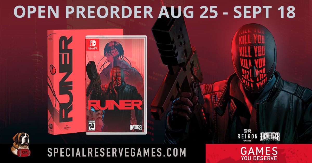 La version physique de Ruiner sur Switch par Special Reserve Games