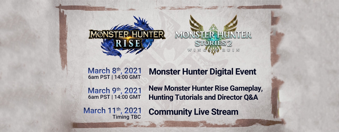 Trois présentations Monster Hunter en mars 2021