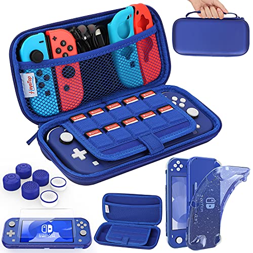 HEYSTOP Étui Compatible pour Nintendo Switch Lite, Protection Housse pour Switch Lite, Coque Protection écran Compatible pour Switch Lite avec Thumb Grip -Bleu