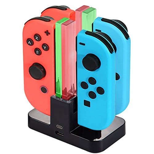 Diyife 4 en 1 Chargeur Station de Charge pour Joy Con, Station de Recharge pour Manettes Nintendo Switch Dock avec Indicateur LED, USB Type-C