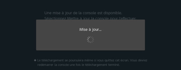 Mise à jour Nintendo Switch