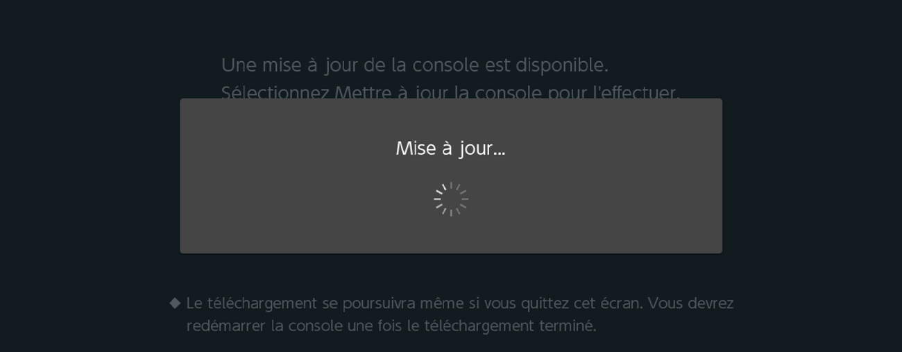 Mise à jour Nintendo Switch