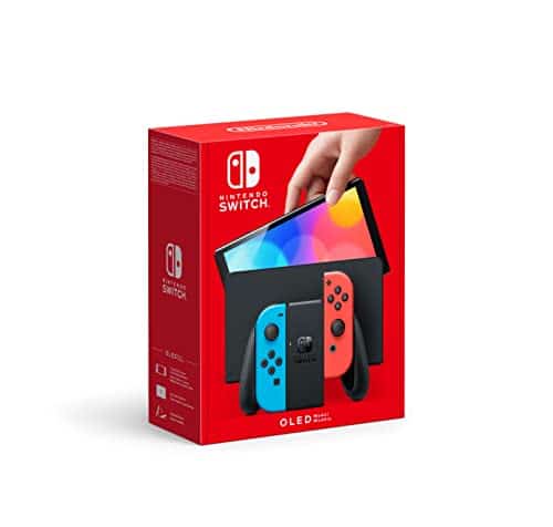 Console Nintendo Switch (Modèle OLED) avec Manettes Joy-Con Bleu Néon/Rouge Néon
