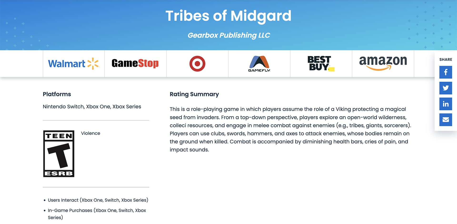 Tribes of Midgard listé sur Nintendo Switch par ESRB