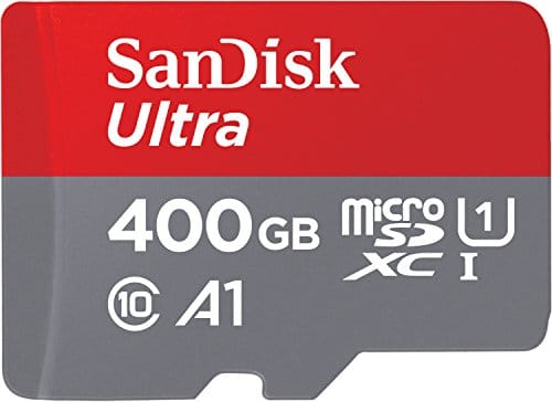 SanDisk Carte mémoire MicroSDXC Ultra 400 Go+ Adaptateur SD, Vitesse de Lecture Allant Jusqu'à 100MB/S, Classe 10, U1, Homologuée A1