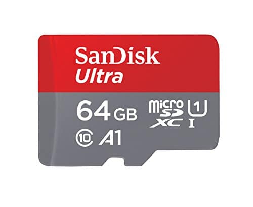 SanDisk Carte Mémoire MicroSDXC Ultra 64 Go + Adaptateur SD, Vitesse de Lecture Allant Jusqu'à 100MB/S, Classe 10, U1, Homologuée A1