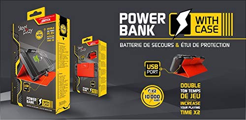 Batterie Externe 10.000 mAh pour Nintendo Switch - Powerbank + Etui de Protection - rouge