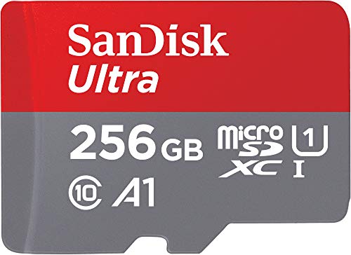 SanDisk Carte Mémoire microSDXC Ultra 256 Go + Adaptateur SD. Vitesse de Lecture Allant jusqu'à 120MB/S, Classe 10, U1, homologuée A1