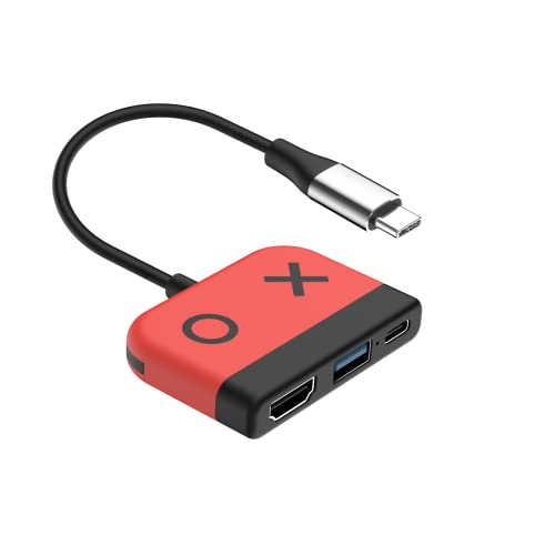 Adaptateur Dock pour Nintendo Switch, Switch Dock, TV, Macbook, 3 en 1 Portable Station d'accueil Mini Socle Convertisseur USB 3.0 Type C vers HDMI Câble Newding