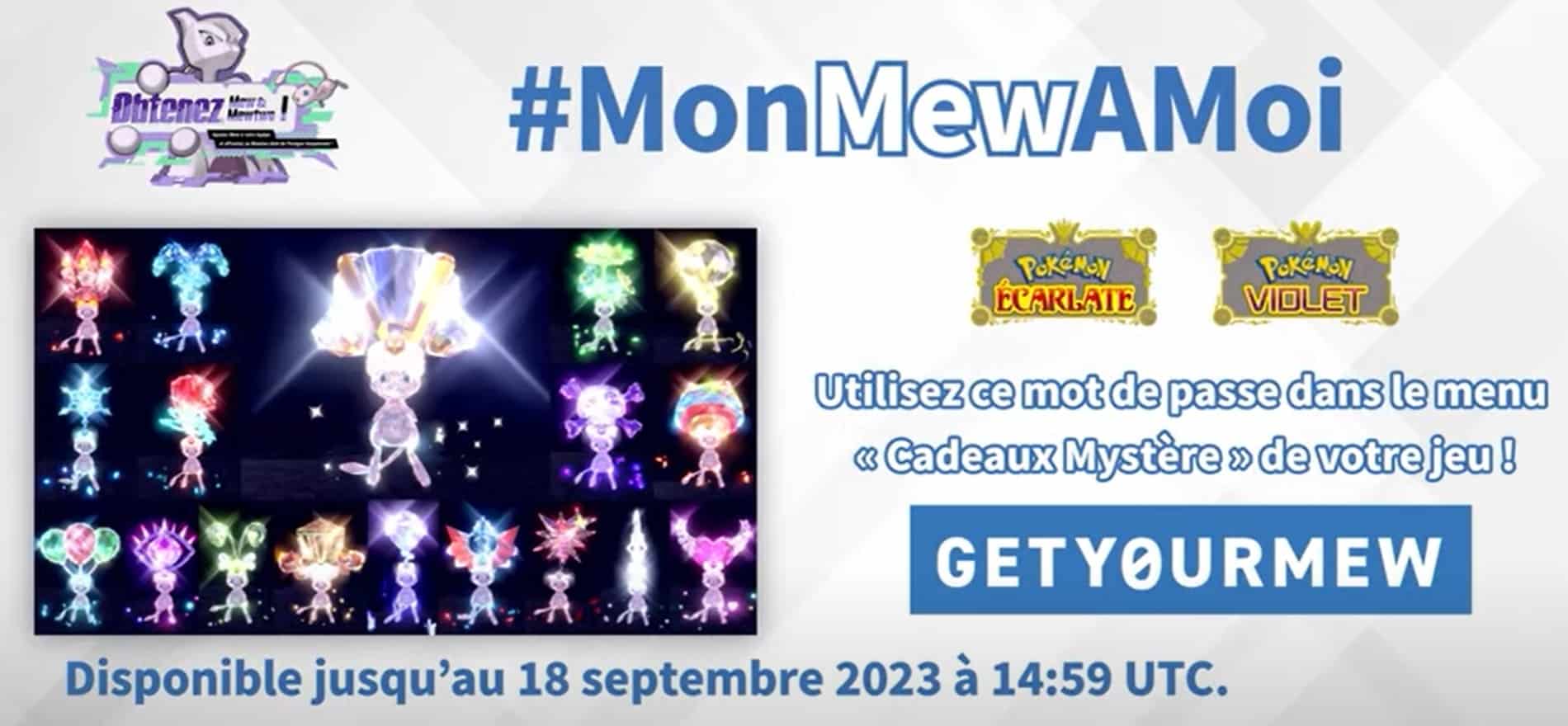 Code cadeau Pokémon Écarlate & Violet : comment obtenir Mew et d