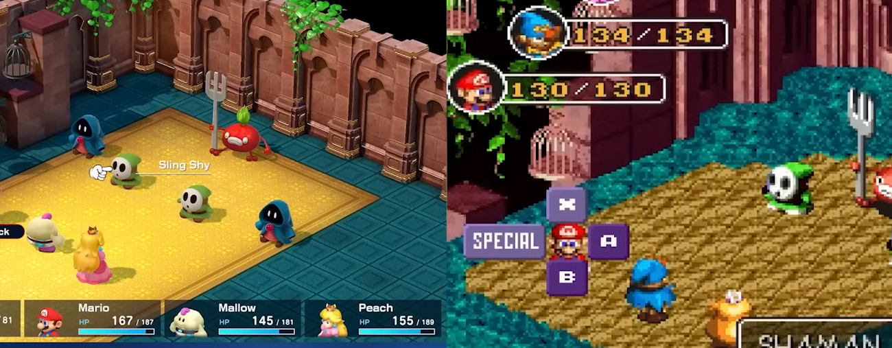 Super Mario RPG - Une jolie comparaison avec le jeu d'origine