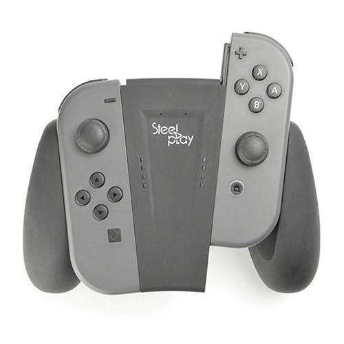 Steelplay - Chargeur Joycon Switch, Chargeur de Contrôleur avec Batterie, Grip Chargeur pour Joycon de la Console Nintendo Switch - Noir