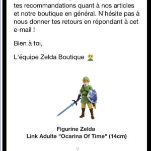 Mail de bienvenue Zelda-Boutique