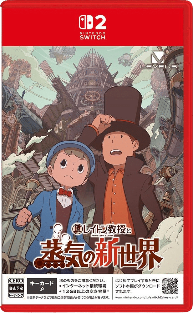 Professeur Layton et le Nouveau Monde à vapeur switch 2 boxart