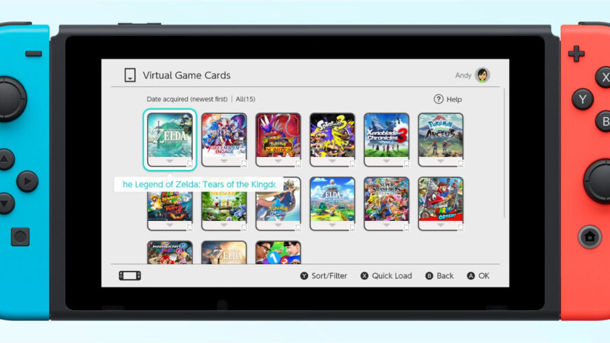 Cartes de jeu virtuelle Nintendo Switch