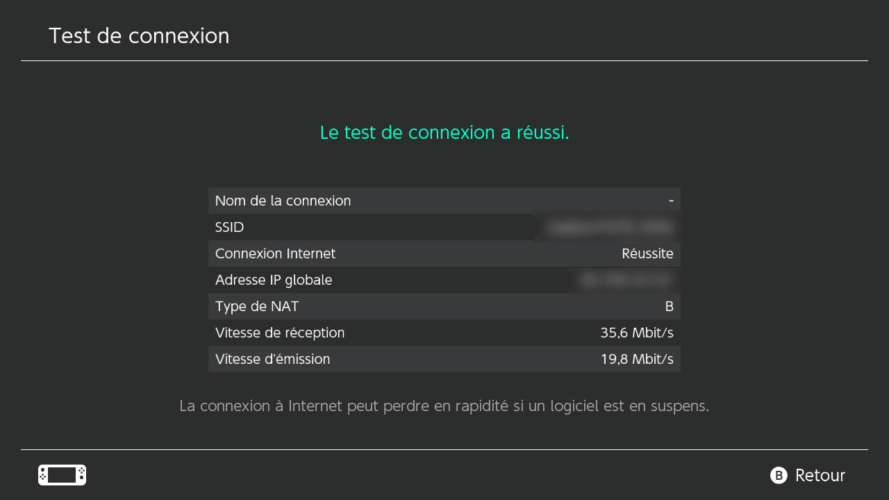 Test débit Nintendo Switch