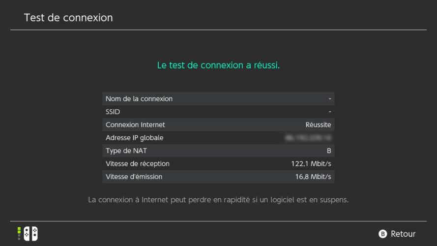Test débit Nintendo Switch