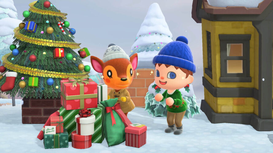 animal crossing new horizons neige noel hiver