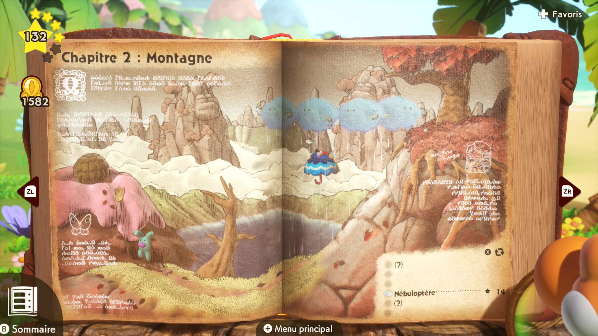 Image de Yoshi and the Mysterious Book qui présente le livre et un de ses chapitres