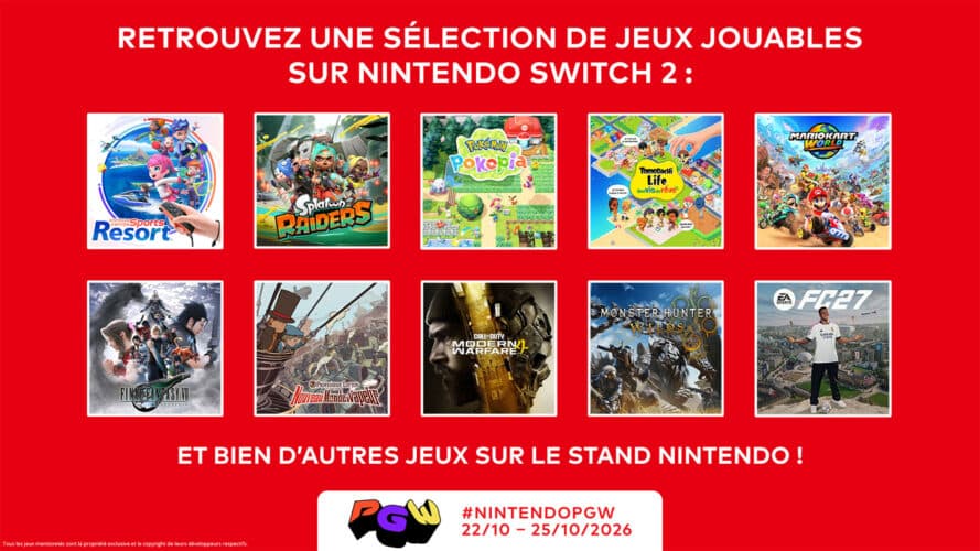 Nintendo dévoile les jeux présents sur son stand à la Paris Games Week 2026