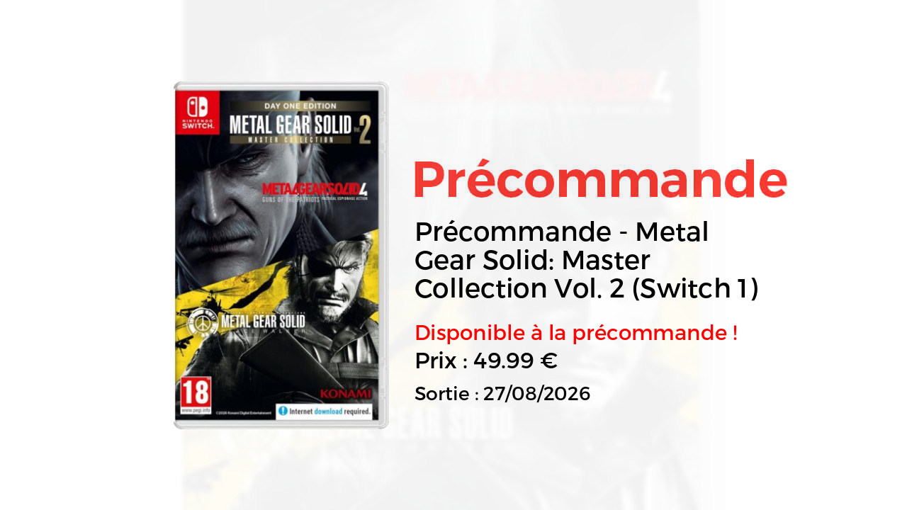 Metal Gear Solid: Master Collection Vol. 2 (Switch 1)