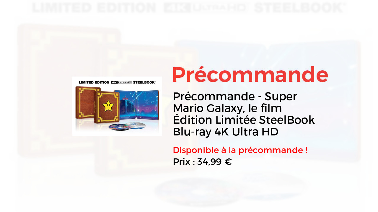 Super Mario Galaxy, le film Édition Limitée SteelBook Blu-ray 4K Ultra HD
